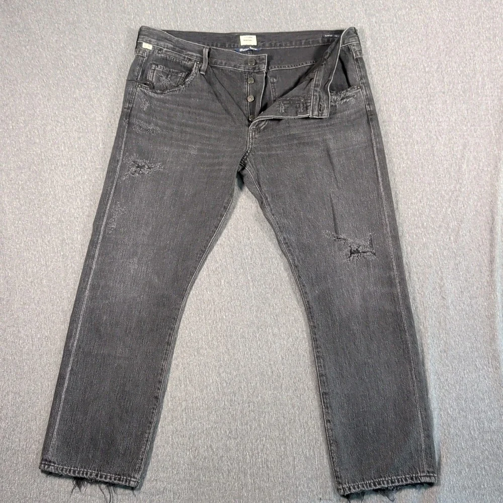 Citizens of Humanity‎ Black Emerson Slim Boyfriend Jeans Womens 36x27 Distressed